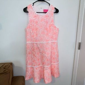 Lilly Pulitzer Ellen Dress in Cantaloupe Embroidered Laser-cut Dot